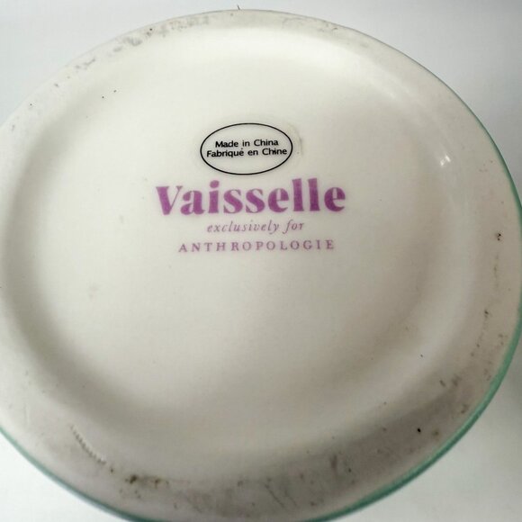 Anthropologie Ceramic Floral Ruffle Top Vase 10" Mint Green - Picture 8 of 8